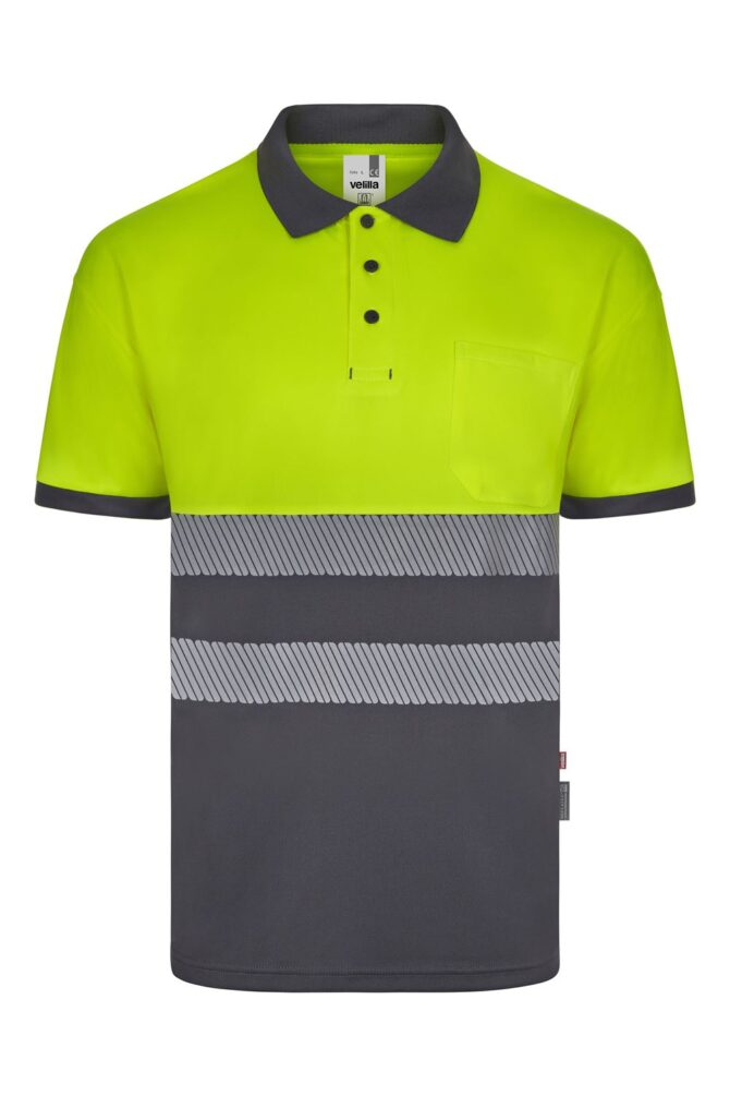 POLO M/CORTA 305533 AV RECICLADO BICOLOR CINTA SEGMENTADA VELILLA - Imagen 5