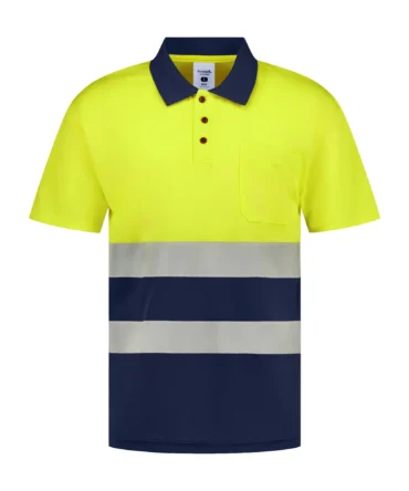 Polo de manga corta de alta visibilidad combinado ROCK HV
