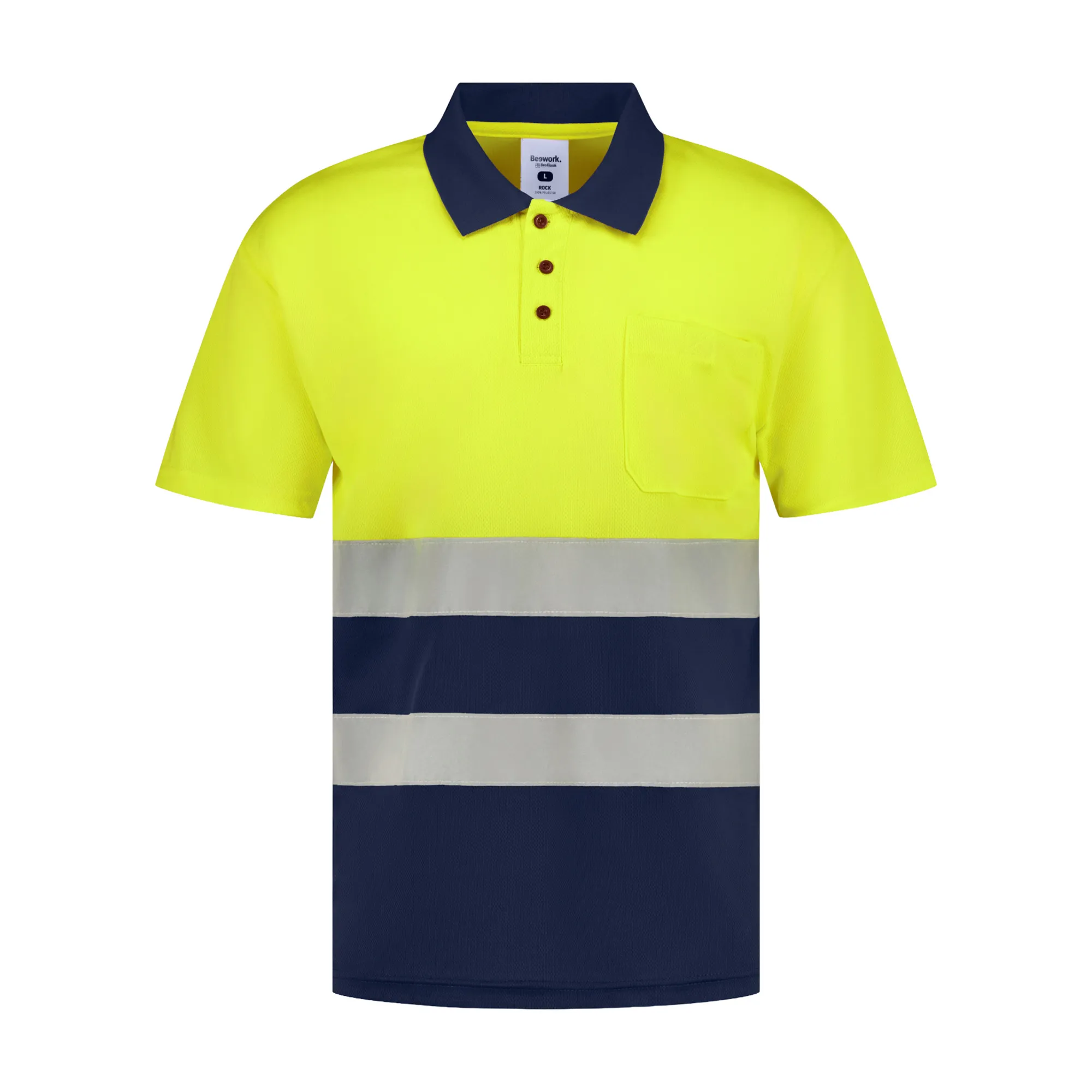 Polo de manga corta de alta visibilidad combinado ROCK HV 1 Polo de manga corta de alta visibilidad combinado ROCK HV